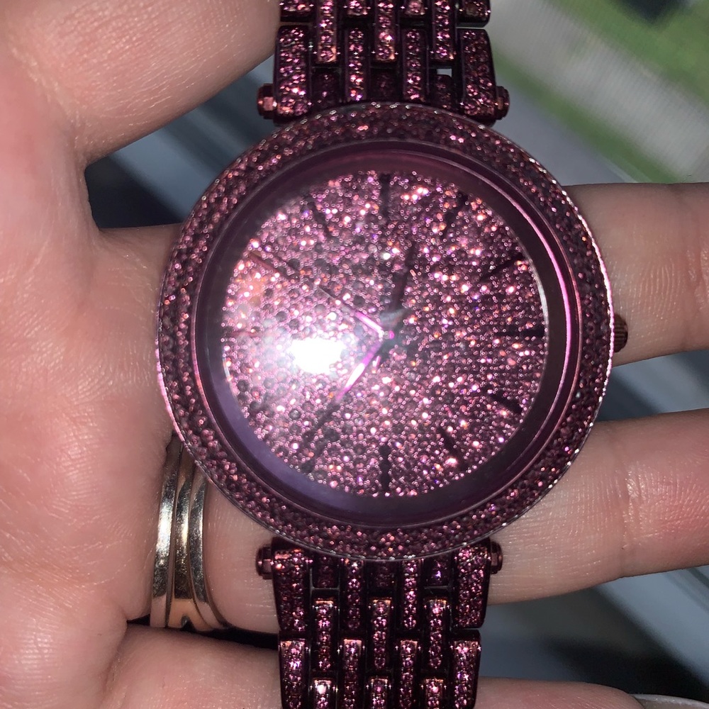 MICHAEL KORS PAVE BLING PURPLE WATCH